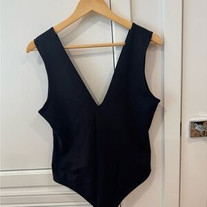 Intimately (Free People) Black V-Neck Sleeveless Bodysuit
